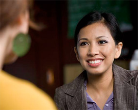 woman smiling