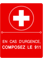 en cas d'urgence, composez le 911