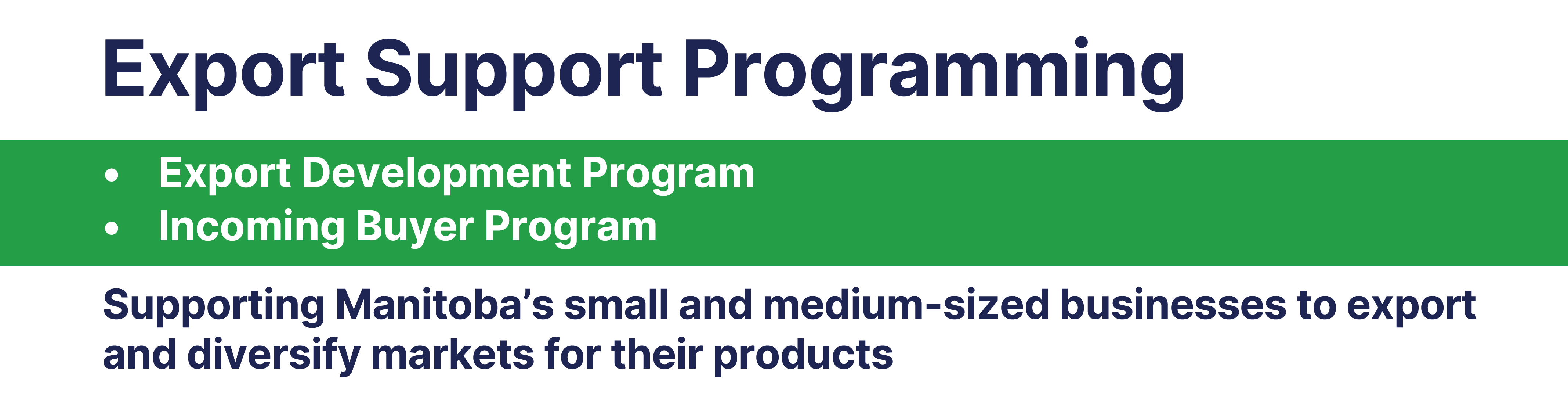 Export Support Programming