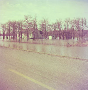 Overland flooding along the Lower Assiniboine River