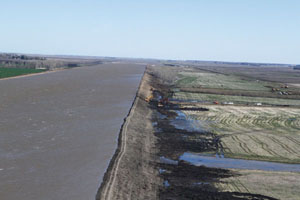 Portage  Diversion dike maintenance, May 2011